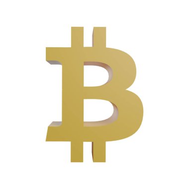 Bitcoin ya da şifreleme finansal sembolü 3D resimleme