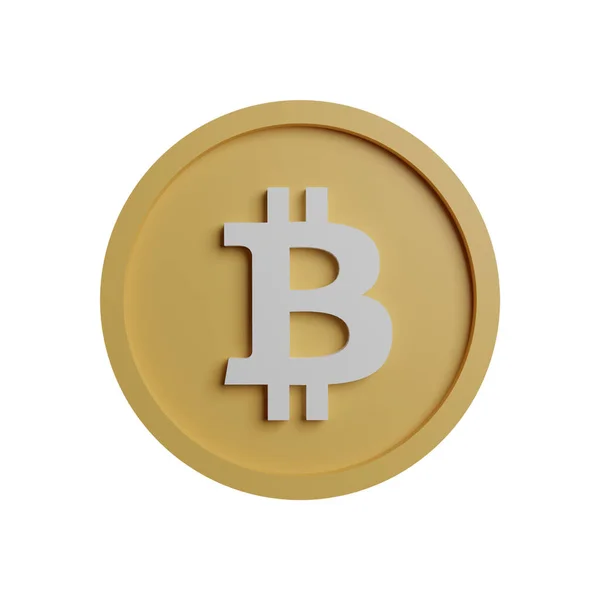 Bitcoin Criptografia Símbolo Financeiro Ilustração Renderização — Fotografia de Stock