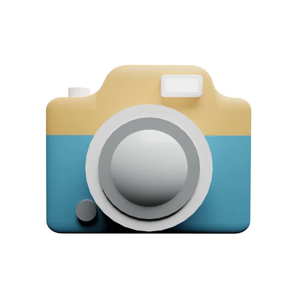 カメラのデジタル写真アイコン3Dレンダリングイラスト — ストック写真