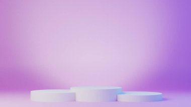 Fotokopi alanı olan beyaz podyuma ürün yerleştirme