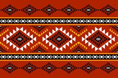 Geometrik etnik oryantal desensiz geleneksel tasarım arka plan, halı, duvar kağıdı. Giysiler, ambalaj, Batik kumaşı, Vektör illüstrasyonu. Nakış stili - Sadu, sadou, sado