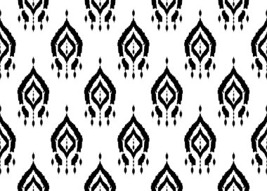 Geometrik etnik oryantal ikat modeli geleneksel arka plan, halı, duvar kağıdı, giysi, ambalaj, Batik, kumaş, Vektör illüstrasyonu.nakış biçimi.