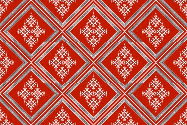 Geometrik etnik oryantal desensiz geleneksel tasarım arka plan, halı, duvar kağıdı. Giysiler, ambalaj, Batik kumaşı, Vektör illüstrasyonu. Nakış stili - Sadu, sadou, sado