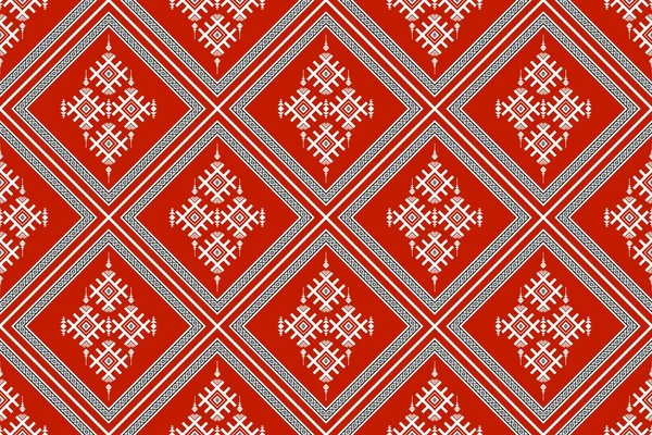 Geometrik etnik oryantal desensiz geleneksel tasarım arka plan, halı, duvar kağıdı. Giysiler, ambalaj, Batik kumaşı, Vektör illüstrasyonu. Nakış stili - Sadu, sadou, sado