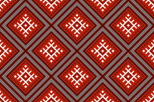 Geometrik etnik oryantal desensiz geleneksel tasarım arka plan, halı, duvar kağıdı. Giysiler, ambalaj, Batik kumaşı, Vektör illüstrasyonu. Nakış stili - Sadu, sadou, sado