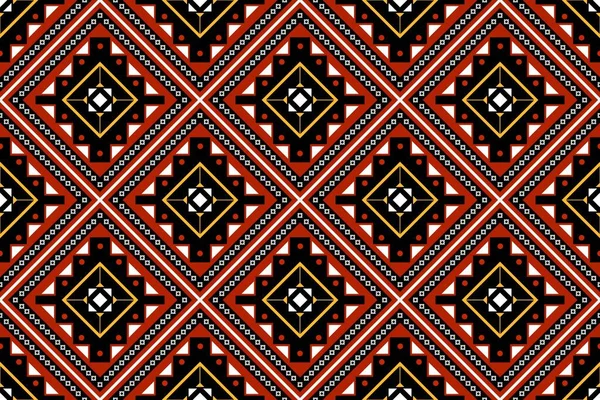 Geometrik etnik oryantal desensiz geleneksel tasarım arka plan, halı, duvar kağıdı. Giysiler, ambalaj, Batik kumaşı, Vektör illüstrasyonu. Nakış stili - Sadu, sadou, sado