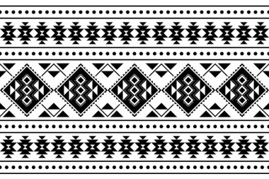 Geometrik etnik oryantal desensiz geleneksel tasarım arka plan, halı, duvar kağıdı. Giysiler, ambalaj, Batik kumaşı, Vektör illüstrasyonu. Nakış stili - Sadu, sadou, sado