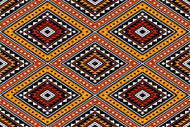 Geometrik etnik oryantal desensiz geleneksel tasarım arka plan, halı, duvar kağıdı. Giysiler, ambalaj, Batik kumaşı, Vektör illüstrasyonu. Nakış stili - Sadu, sadou, sado