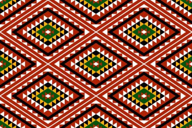 Geometrik etnik oryantal desensiz geleneksel tasarım arka plan, halı, duvar kağıdı. Giysiler, ambalaj, Batik kumaşı, Vektör illüstrasyonu. Nakış stili - Sadu, sadou, sado