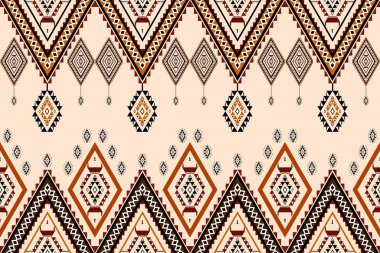 Geometrik etnik oryantal desensiz geleneksel tasarım arka plan, halı, duvar kağıdı. Giysiler, ambalaj, Batik kumaşı, Vektör illüstrasyonu. Nakış stili - Sadu, sadou, sado