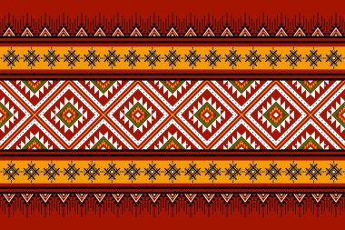 Geometrik etnik oryantal desensiz geleneksel tasarım arka plan, halı, duvar kağıdı. Giysiler, ambalaj, Batik kumaşı, Vektör illüstrasyonu. Nakış stili - Sadu, sadou, sado