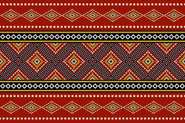 Geometrik etnik oryantal desensiz geleneksel tasarım arka plan, halı, duvar kağıdı. Giysiler, ambalaj, Batik kumaşı, Vektör illüstrasyonu. Nakış stili - Sadu, sadou, sado