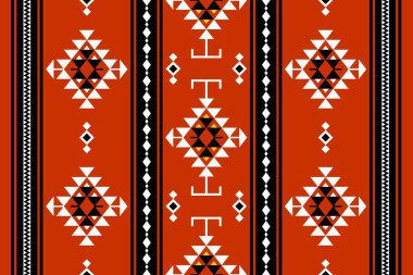 Geometrik etnik oryantal desensiz geleneksel tasarım arka plan, halı, duvar kağıdı. Giysiler, ambalaj, Batik kumaşı, Vektör illüstrasyonu. Nakış stili - Sadu, sadou, sado