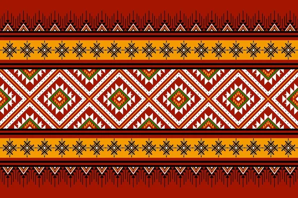Geometrik etnik oryantal desensiz geleneksel tasarım arka plan, halı, duvar kağıdı. Giysiler, ambalaj, Batik kumaşı, Vektör illüstrasyonu. Nakış stili - Sadu, sadou, sado