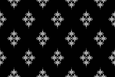 Geometrik etnik oryantal desensiz geleneksel tasarım arka plan, halı, duvar kağıdı. Giysiler, ambalaj, Batik kumaşı, Vektör illüstrasyonu. Nakış stili - Sadu, sadou, sado