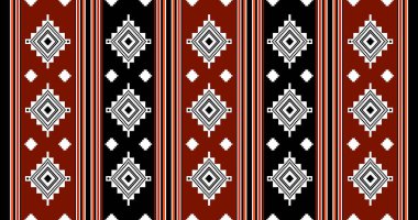 Geometrik etnik oryantal desensiz geleneksel tasarım arka plan, halı, duvar kağıdı. Giysiler, ambalaj, Batik kumaşı, Vektör illüstrasyonu. Nakış stili - Sadu, sadou, sado