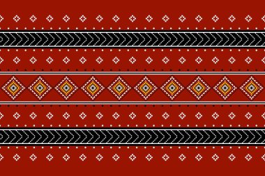 Geometrik etnik oryantal desensiz geleneksel tasarım arka plan, halı, duvar kağıdı. Giysiler, ambalaj, Batik kumaşı, Vektör illüstrasyonu. Nakış stili - Sadu, sadou, sado