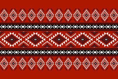 Geometrik etnik oryantal desensiz geleneksel tasarım arka plan, halı, duvar kağıdı. Giysiler, ambalaj, Batik kumaşı, Vektör illüstrasyonu. Nakış stili - Sadu, sadou, sado