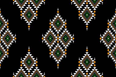 Geometrik etnik oryantal desensiz geleneksel tasarım arka plan, halı, duvar kağıdı. Giysiler, ambalaj, Batik kumaşı, Vektör illüstrasyonu. Nakış stili - Sadu, sadou, sado