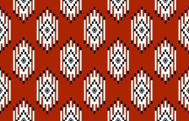Geometrik etnik oryantal desensiz geleneksel tasarım arka plan, halı, duvar kağıdı. Giysiler, ambalaj, Batik kumaşı, Vektör illüstrasyonu. Nakış stili - Sadu, sadou, sado