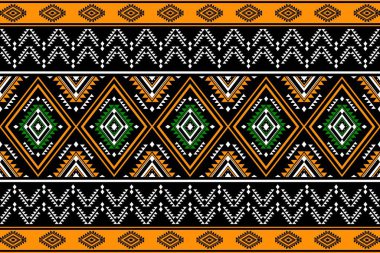 Geometrik etnik oryantal desensiz geleneksel tasarım arka plan, halı, duvar kağıdı. Giysiler, ambalaj, Batik kumaşı, Vektör illüstrasyonu. Nakış stili - Sadu, sadou, sado