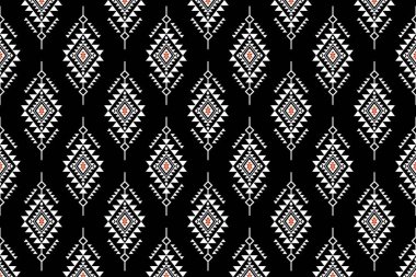 Geometrik etnik oryantal desensiz geleneksel tasarım arka plan, halı, duvar kağıdı. Giysiler, ambalaj, Batik kumaşı, Vektör illüstrasyonu. Nakış stili - Sadu, sadou, sado