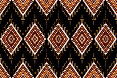 Geometrik etnik oryantal desensiz geleneksel tasarım arka plan, halı, duvar kağıdı. Giysiler, ambalaj, Batik kumaşı, Vektör illüstrasyonu. Nakış stili - Sadu, sadou, sado