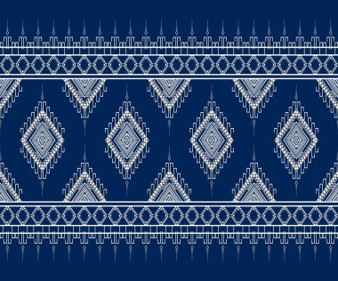 Geometrik etnik oryantal desensiz geleneksel tasarım arka plan, halı, duvar kağıdı. Giysiler, ambalaj, Batik kumaşı, Vektör illüstrasyonu. Nakış stili - Sadu, sadou, sado