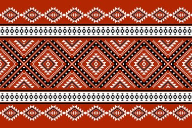 Geometrik etnik oryantal desensiz geleneksel tasarım arka plan, halı, duvar kağıdı. Giysiler, ambalaj, Batik kumaşı, Vektör illüstrasyonu. Nakış stili - Sadu, sadou, sado