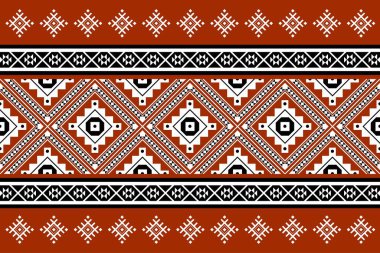 Geometrik etnik oryantal desensiz geleneksel tasarım arka plan, halı, duvar kağıdı. Giysiler, ambalaj, Batik kumaşı, Vektör illüstrasyonu. Nakış stili - Sadu, sadou, sado