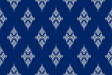 Geometrik etnik oryantal desensiz geleneksel tasarım arka plan, halı, duvar kağıdı. Giysiler, ambalaj, Batik kumaşı, Vektör illüstrasyonu. Nakış stili - Sadu, sadou, sado