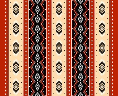 Geometrik etnik oryantal desensiz geleneksel tasarım arka plan, halı, duvar kağıdı. Giysiler, ambalaj, Batik kumaşı, Vektör illüstrasyonu. Nakış stili - Sadu, sadou, sado