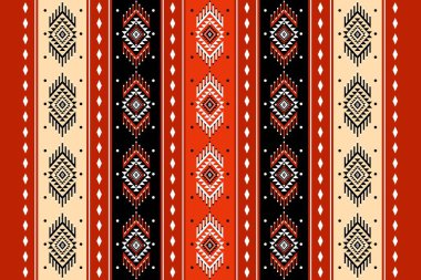 Geometrik etnik oryantal desensiz geleneksel tasarım arka plan, halı, duvar kağıdı. Giysiler, ambalaj, Batik kumaşı, Vektör illüstrasyonu. Nakış stili - Sadu, sadou, sado