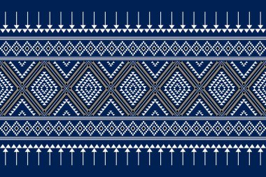 Geometrik etnik oryantal desensiz geleneksel tasarım arka plan, halı, duvar kağıdı. Giysiler, ambalaj, Batik kumaşı, Vektör illüstrasyonu. Nakış stili - Sadu, sadou, sado