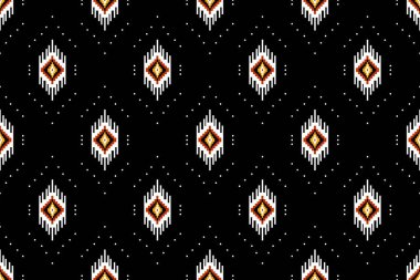 Geometrik etnik oryantal desensiz geleneksel tasarım arka plan, halı, duvar kağıdı. Giysiler, ambalaj, Batik kumaşı, Vektör illüstrasyonu. Nakış stili - Sadu, sadou, sado