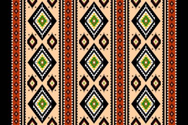 Geometrik etnik oryantal desensiz geleneksel tasarım arka plan, halı, duvar kağıdı. Giysiler, ambalaj, Batik kumaşı, Vektör illüstrasyonu. Nakış stili - Sadu, sadou, sado