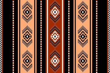 Geometrik etnik oryantal desensiz geleneksel tasarım arka plan, halı, duvar kağıdı. Giysiler, ambalaj, Batik kumaşı, Vektör illüstrasyonu. Nakış stili - Sadu, sadou, sado