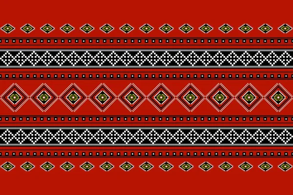 Geometrik etnik oryantal desensiz geleneksel tasarım arka plan, halı, duvar kağıdı. Giysiler, ambalaj, Batik kumaşı, Vektör illüstrasyonu. Nakış stili - Sadu, sadou, sado