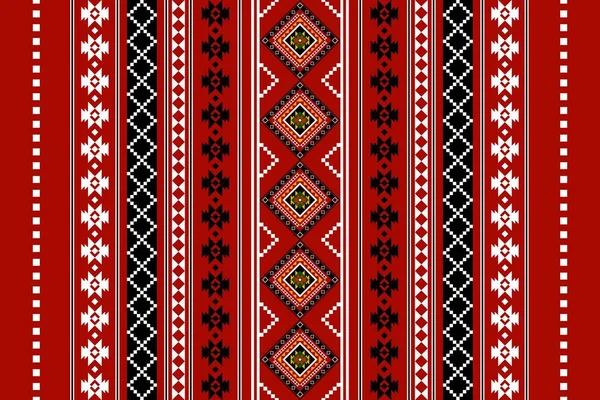 Geometrik etnik oryantal desensiz geleneksel tasarım arka plan, halı, duvar kağıdı. Giysiler, ambalaj, Batik kumaşı, Vektör illüstrasyonu. Nakış stili - Sadu, sadou, sado