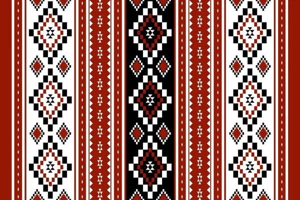 Geometrik etnik oryantal desensiz geleneksel tasarım arka plan, halı, duvar kağıdı. Giysiler, ambalaj, Batik kumaşı, Vektör illüstrasyonu. Nakış stili - Sadu, sadou, sado