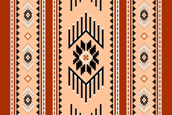 Geometrik etnik oryantal desensiz geleneksel tasarım arka plan, halı, duvar kağıdı. Giysiler, ambalaj, Batik kumaşı, Vektör illüstrasyonu. Nakış stili - Sadu, sadou, sado