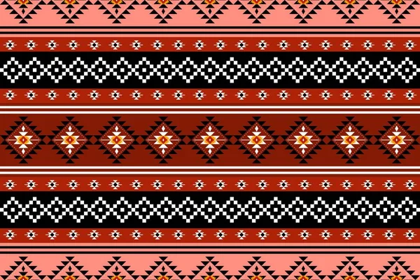 Geometrik etnik oryantal desensiz geleneksel tasarım arka plan, halı, duvar kağıdı. Giysiler, ambalaj, Batik kumaşı, Vektör illüstrasyonu. Nakış stili - Sadu, sadou, sado
