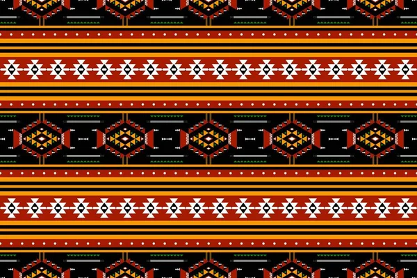 Geometrik etnik oryantal desensiz geleneksel tasarım arka plan, halı, duvar kağıdı. Giysiler, ambalaj, Batik kumaşı, Vektör illüstrasyonu. Nakış stili - Sadu, sadou, sado