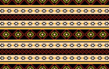 Geometrik etnik oryantal desensiz geleneksel tasarım arka plan, halı, duvar kağıdı. Giysiler, ambalaj, Batik kumaşı, Vektör illüstrasyonu. Nakış stili - Sadu, sadou, sado