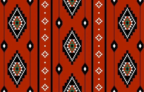 Geometrik etnik oryantal desensiz geleneksel tasarım arka plan, halı, duvar kağıdı. Giysiler, ambalaj, Batik kumaşı, Vektör illüstrasyonu. Nakış stili - Sadu, sadou, sado