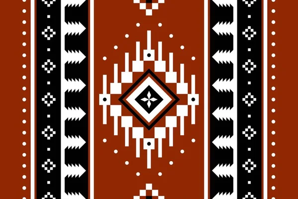 Geometrik etnik oryantal desensiz geleneksel tasarım arka plan, halı, duvar kağıdı. Giysiler, ambalaj, Batik kumaşı, Vektör illüstrasyonu. Nakış stili - Sadu, sadou, sado