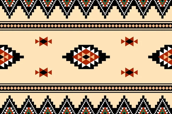 Geometrik etnik oryantal desensiz geleneksel tasarım arka plan, halı, duvar kağıdı. Giysiler, ambalaj, Batik kumaşı, Vektör illüstrasyonu. Nakış stili - Sadu, sadou, sado