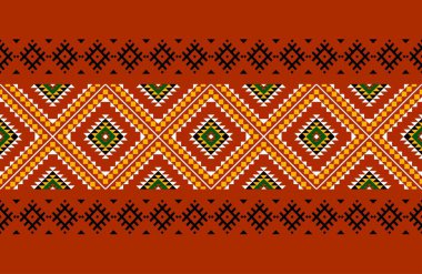 Geometrik etnik oryantal desensiz geleneksel tasarım arka plan, halı, duvar kağıdı. Giyim, ambalaj, Batik kumaşı, Vektör illüstrasyonu. Nakış tarzı, Sadu.