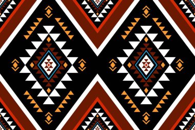 Geometrik etnik oryantal desensiz geleneksel tasarım arka plan, halı, duvar kağıdı. Giyim, ambalaj, Batik kumaşı, Vektör illüstrasyonu. Nakış tarzı, Sadu.