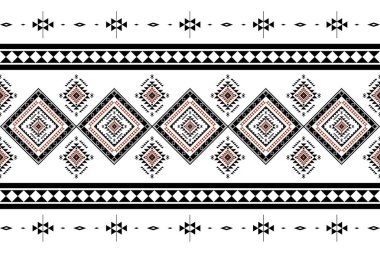 Geometrik etnik oryantal desensiz geleneksel tasarım arka plan, halı, duvar kağıdı. Giyim, ambalaj, Batik kumaşı, Vektör illüstrasyonu. Nakış tarzı, Sadu.